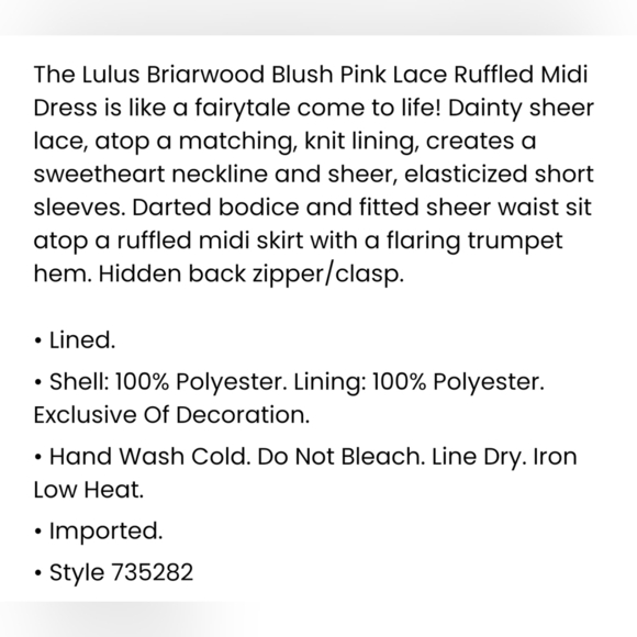 Lulus Briarwood Blush Pink Lace Short-Sleeve Trumpet Hem Ruffled Midi Dress - Picture 5 of 16